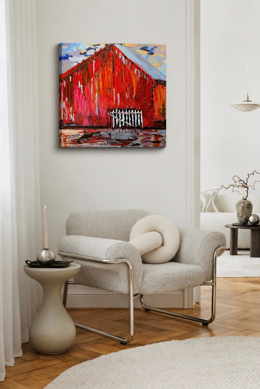 The Boathouse © Bonny Burbank Shuptrine, 30 X 30 inches