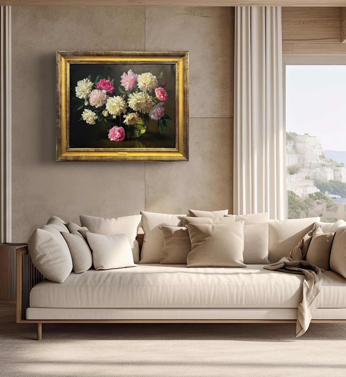 Peonies in a Demijohn by Evan Wilson