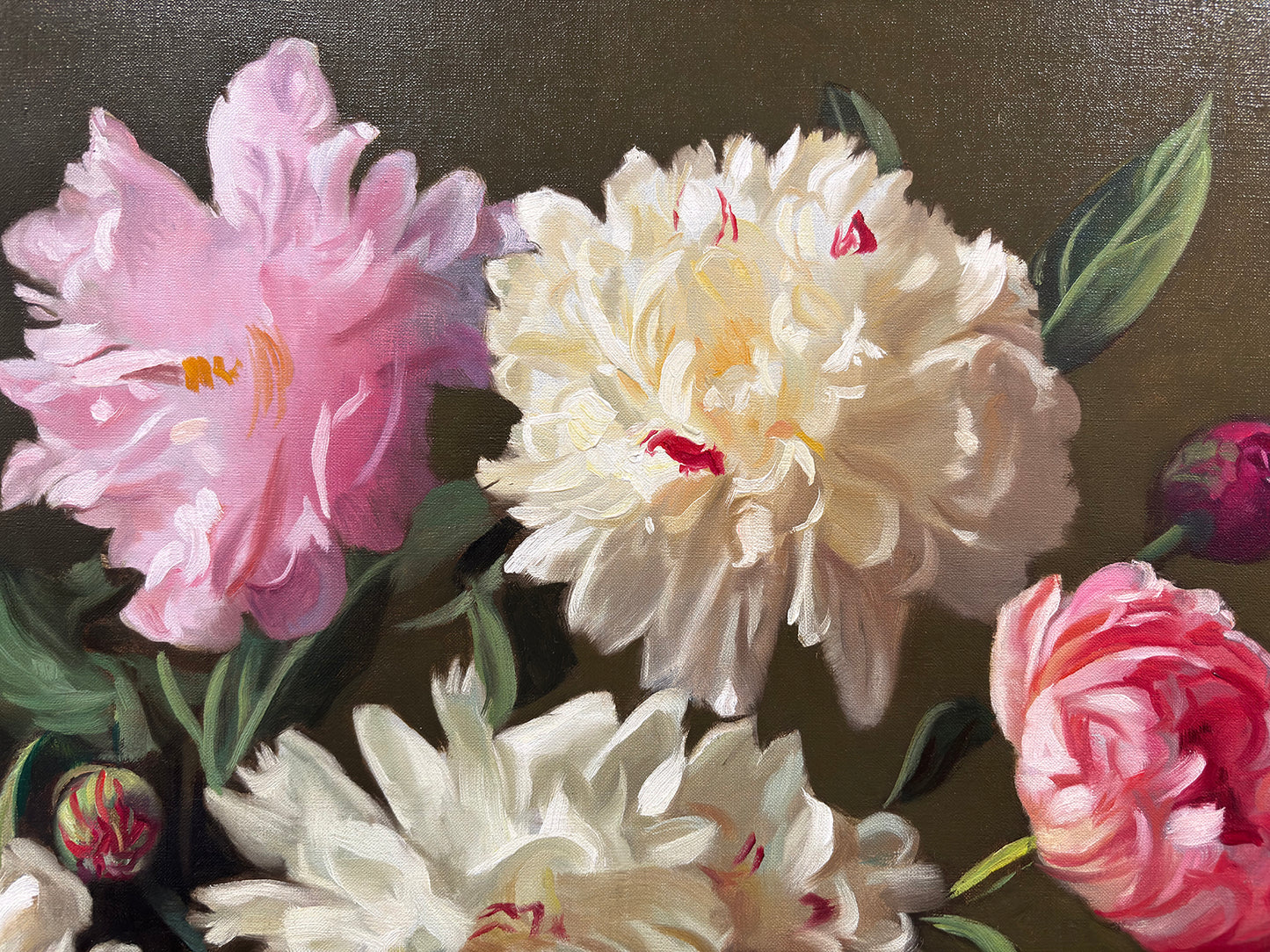 Peonies in a Demijohn by Evan Wilson