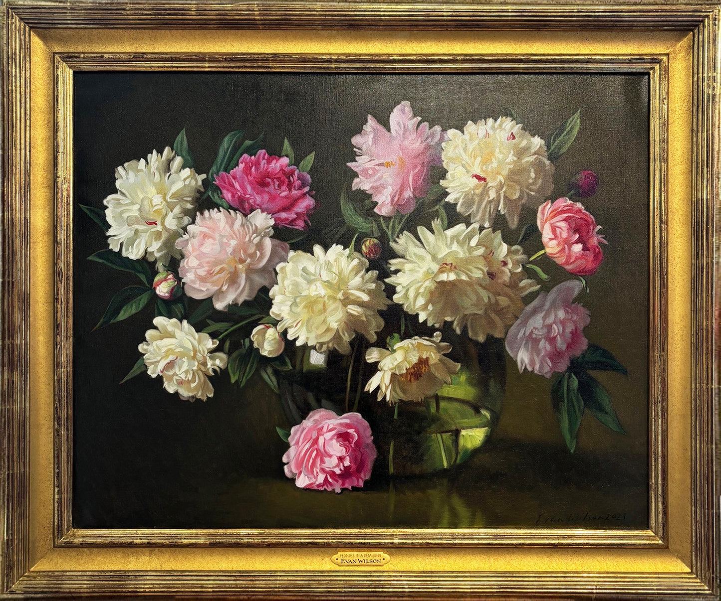 Peonies in a Demijohn by Evan Wilson