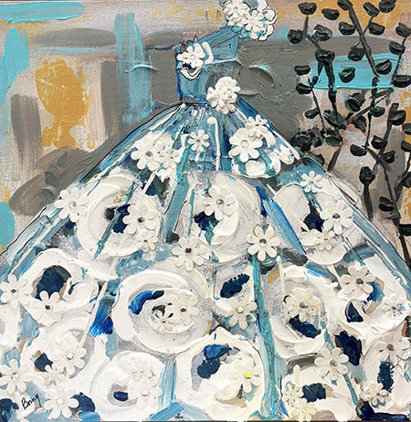 Something Blue © Bonny Burbank Shuptrine, Frame OD 13.5 X 13.5 inches