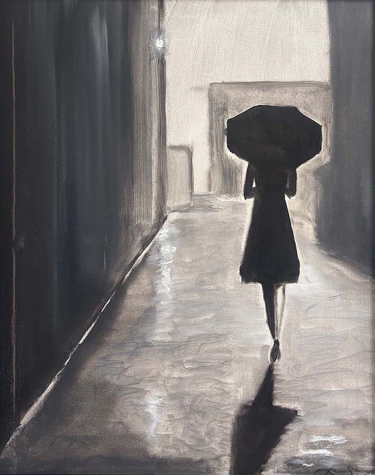 The Grey Area © Laura Scorey, Oil, 24 X 20 inches, Frame OD 29.5 X 25.5 in em