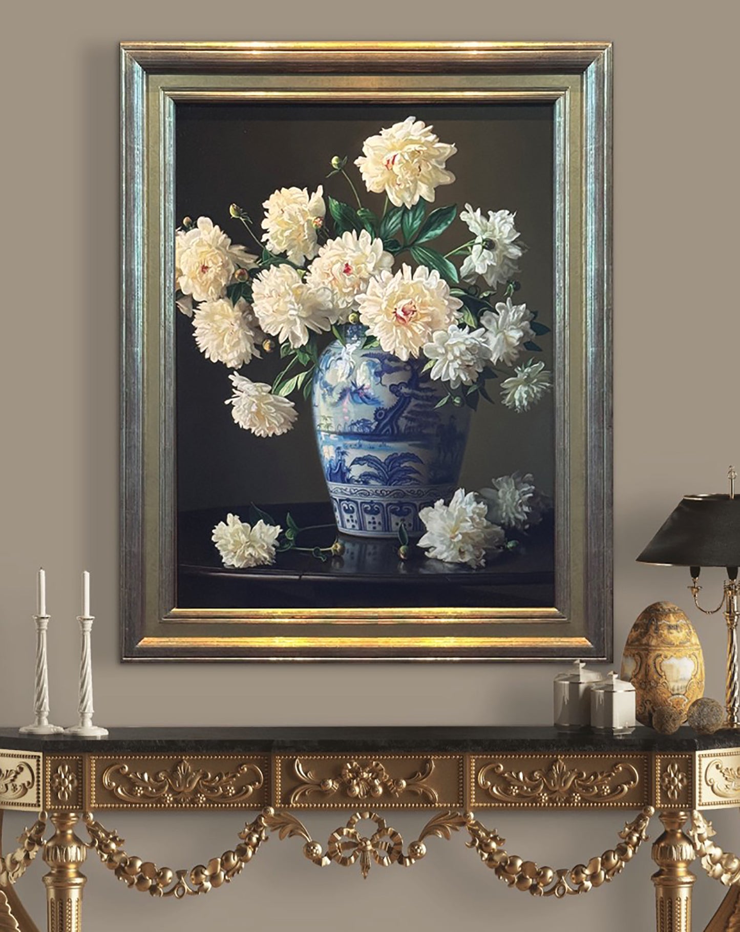Shades of Cream, Blue, and Carmine by Evan Wilson