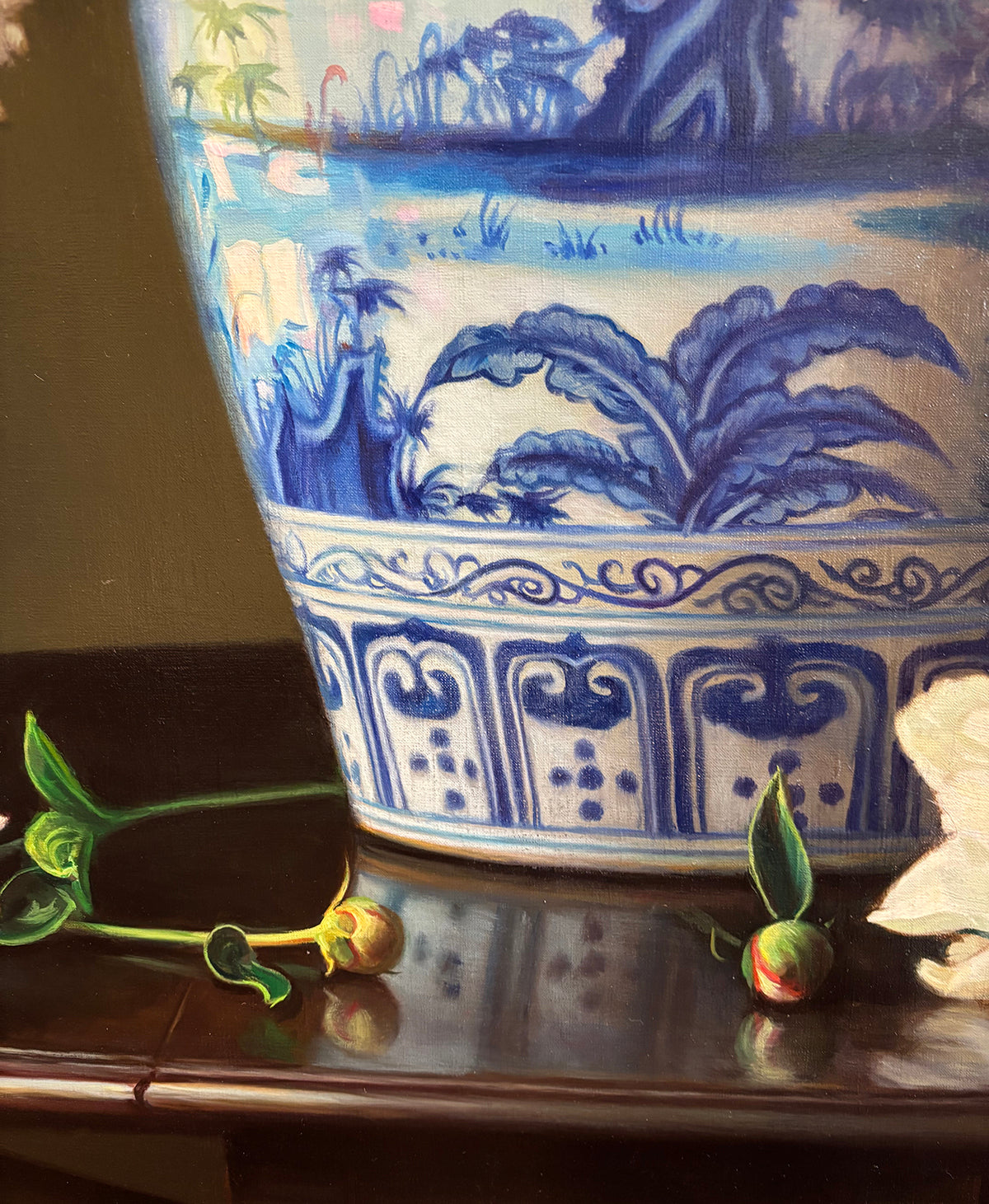 Shades of Cream, Blue, and Carmine by Evan Wilson