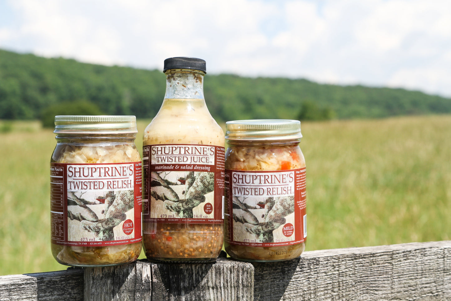 SHUPTRINE'S TWISTED TRIO:  CHOW CHOW (1 Hot & 1 Mild) & MARINADE COMBO